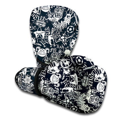 Graffiti Monster Characters Print Boxing Gloves