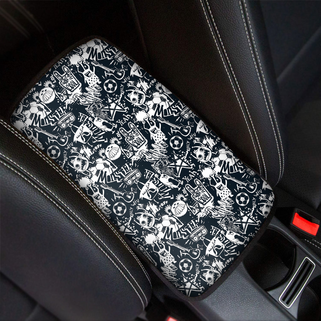 Graffiti Monster Characters Print Car Center Console Cover