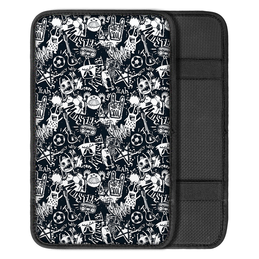Graffiti Monster Characters Print Car Center Console Cover