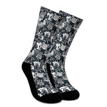 Graffiti Monster Characters Print Crew Socks