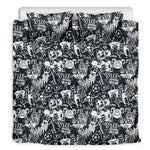 Graffiti Monster Characters Print Duvet Cover Bedding Set