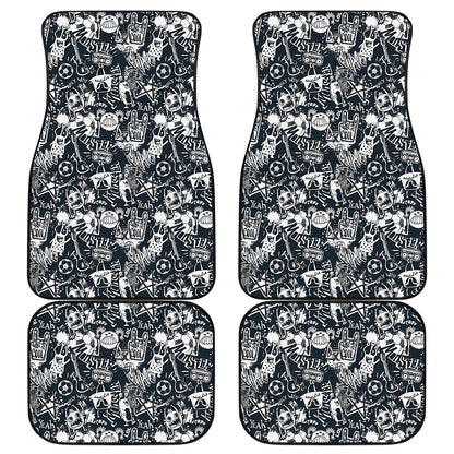Graffiti Monster Characters Print Front and Back Car Floor Mats