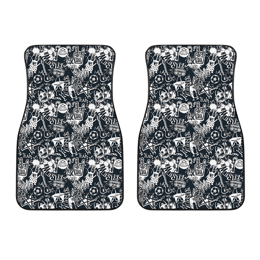 Graffiti Monster Characters Print Front Car Floor Mats