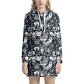 Graffiti Monster Characters Print Pullover Hoodie Dress