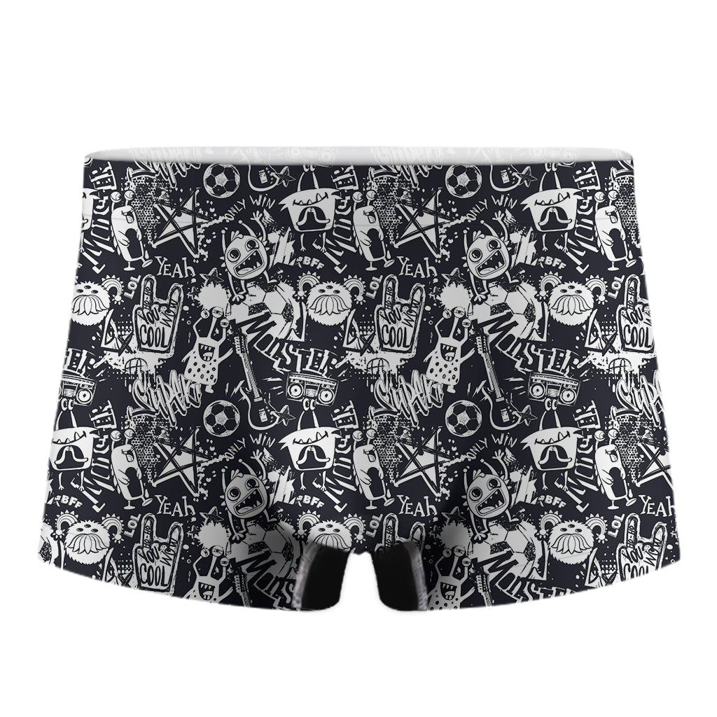 Graffiti Monster Characters Print Men's Boxer Briefs