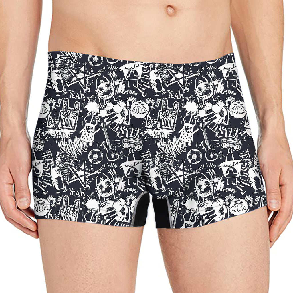 Graffiti Monster Characters Print Men's Boxer Briefs