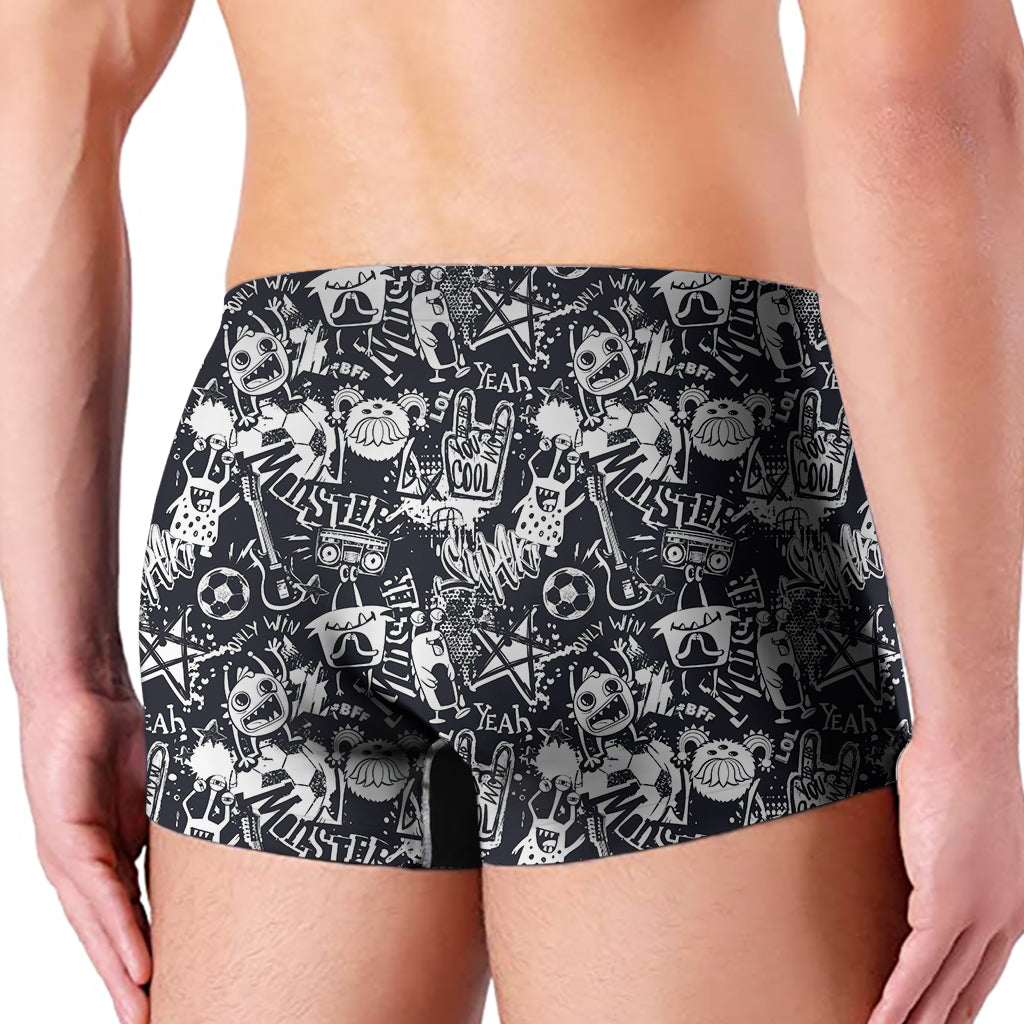 Graffiti Monster Characters Print Men's Boxer Briefs