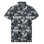 Graffiti Monster Characters Print Men's Short Sleeve Shirt