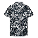 Graffiti Monster Characters Print Men's Short Sleeve Shirt
