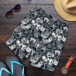 Graffiti Monster Characters Print Men's Shorts