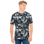 Graffiti Monster Characters Print Men's T-Shirt