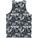 Graffiti Monster Characters Print Men's Tank Top