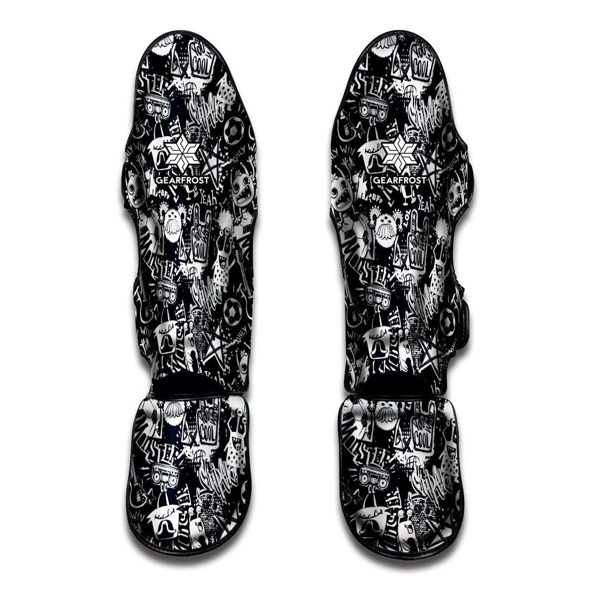 Graffiti Monster Characters Print Muay Thai Shin Guard