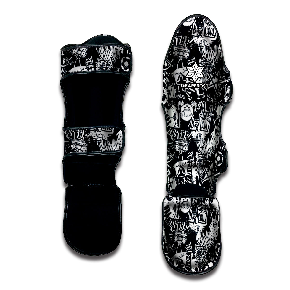 Graffiti Monster Characters Print Muay Thai Shin Guard