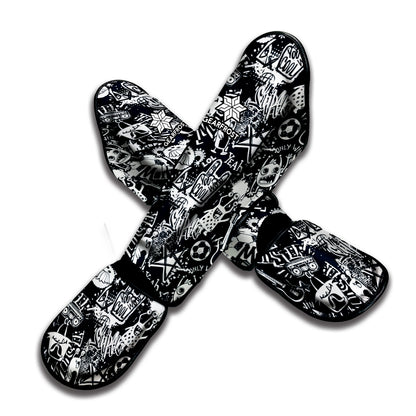Graffiti Monster Characters Print Muay Thai Shin Guard