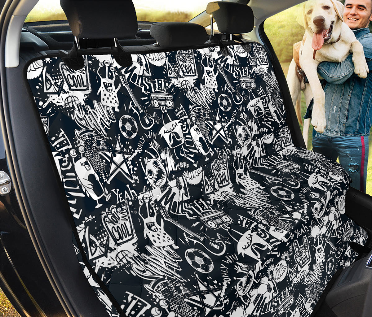 Graffiti Monster Characters Print Pet Car Back Seat Cover