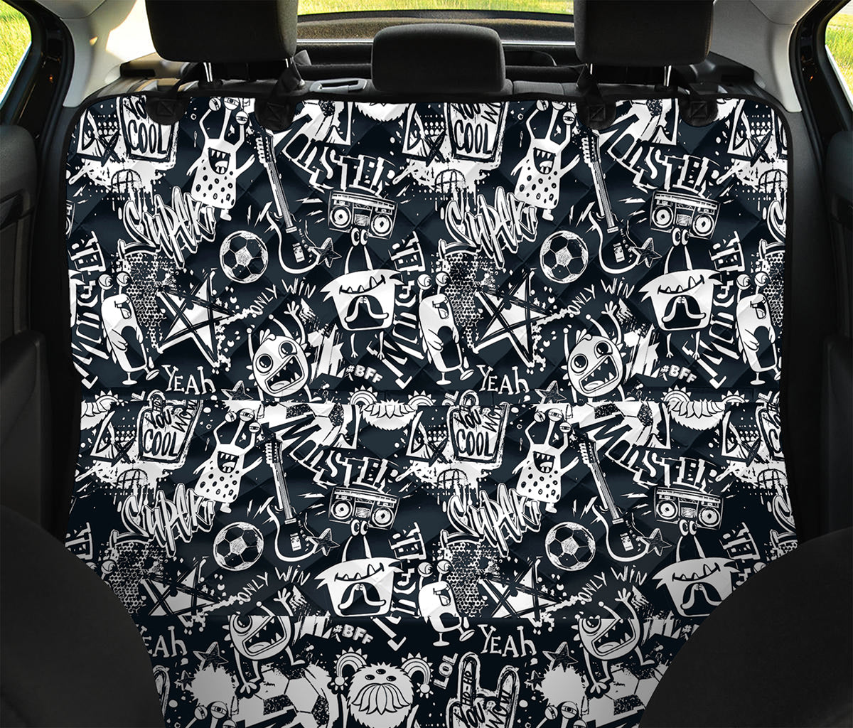 Graffiti Monster Characters Print Pet Car Back Seat Cover