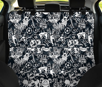 Graffiti Monster Characters Print Pet Car Back Seat Cover