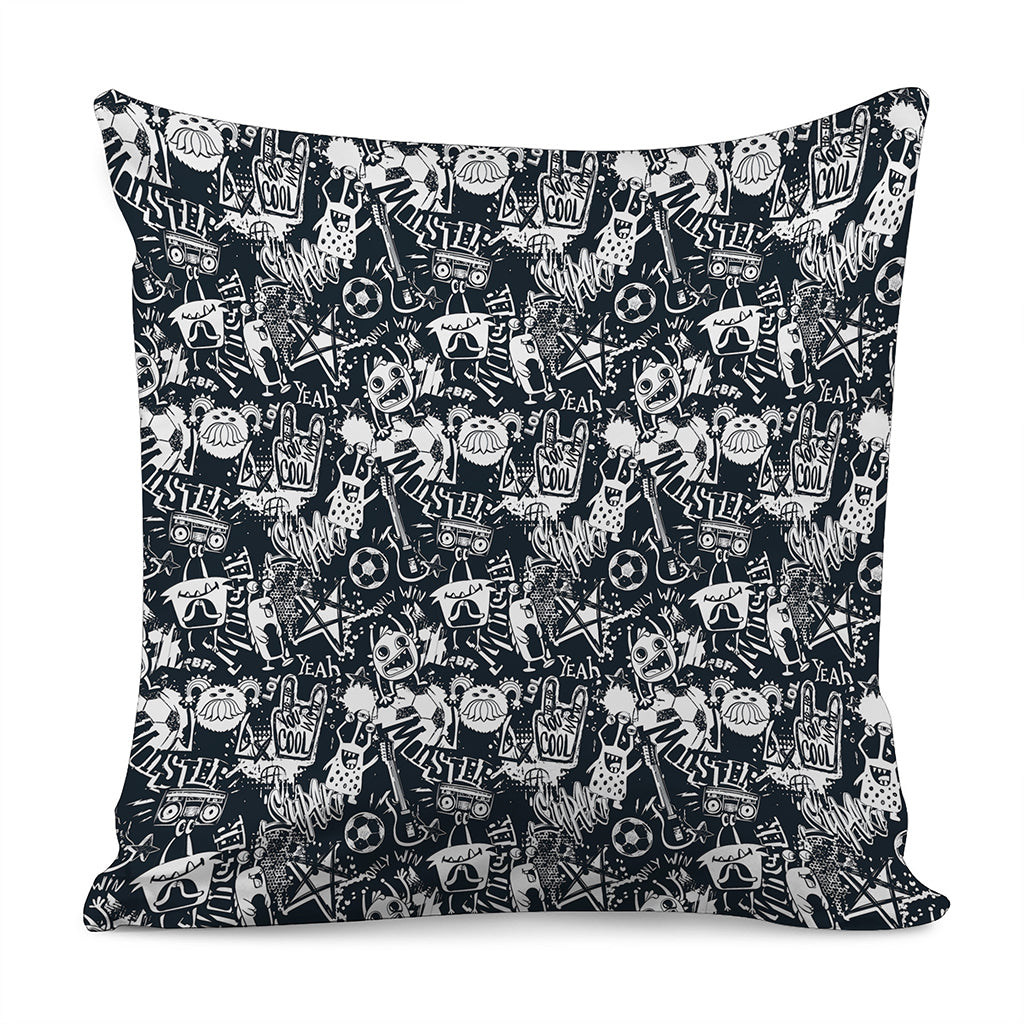 Graffiti Monster Characters Print Pillow Cover