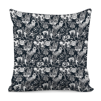 Graffiti Monster Characters Print Pillow Cover