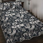 Graffiti Monster Characters Print Quilt Bed Set