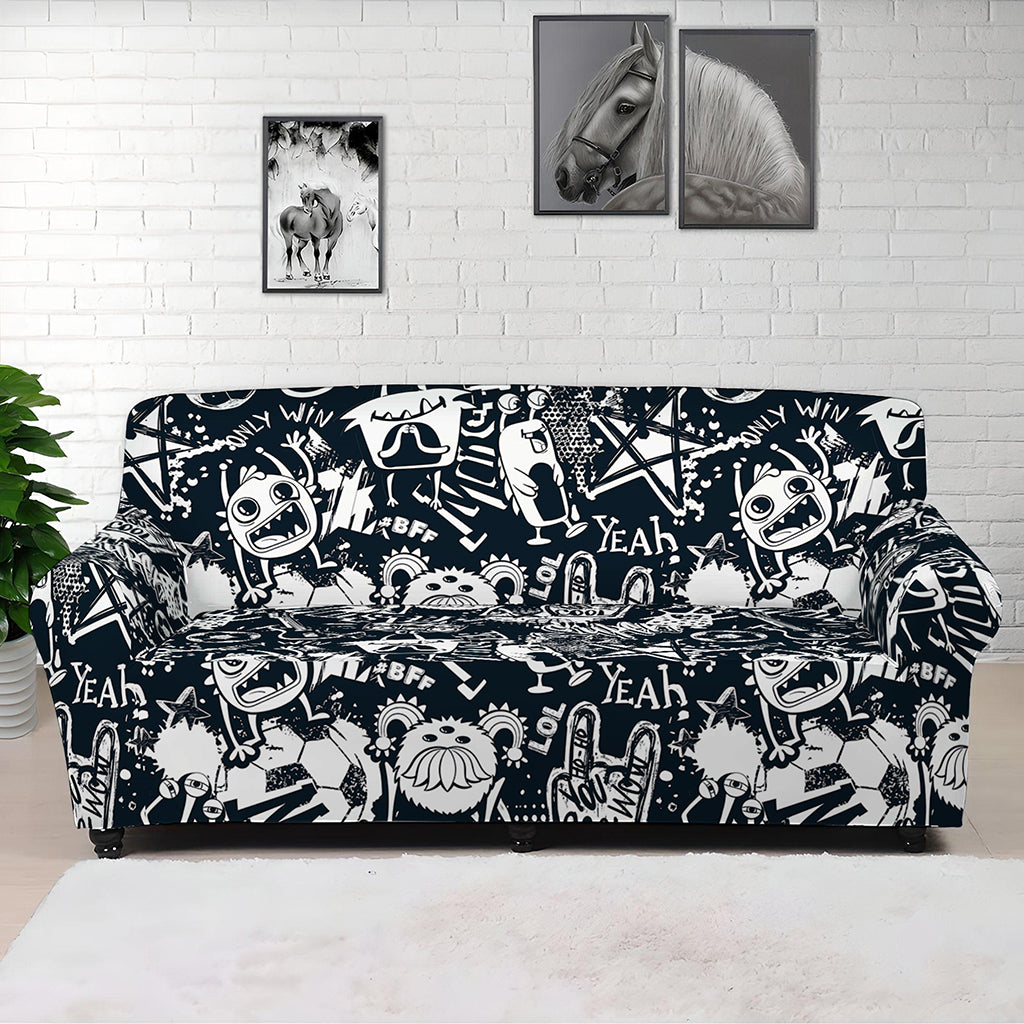 Graffiti Monster Characters Print Sofa Cover