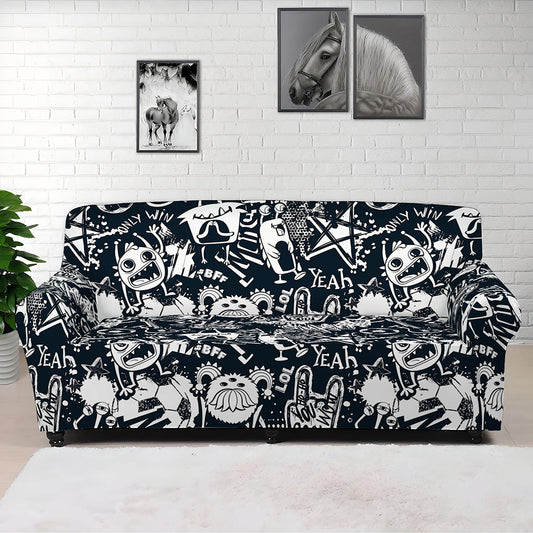 Graffiti Monster Characters Print Sofa Cover