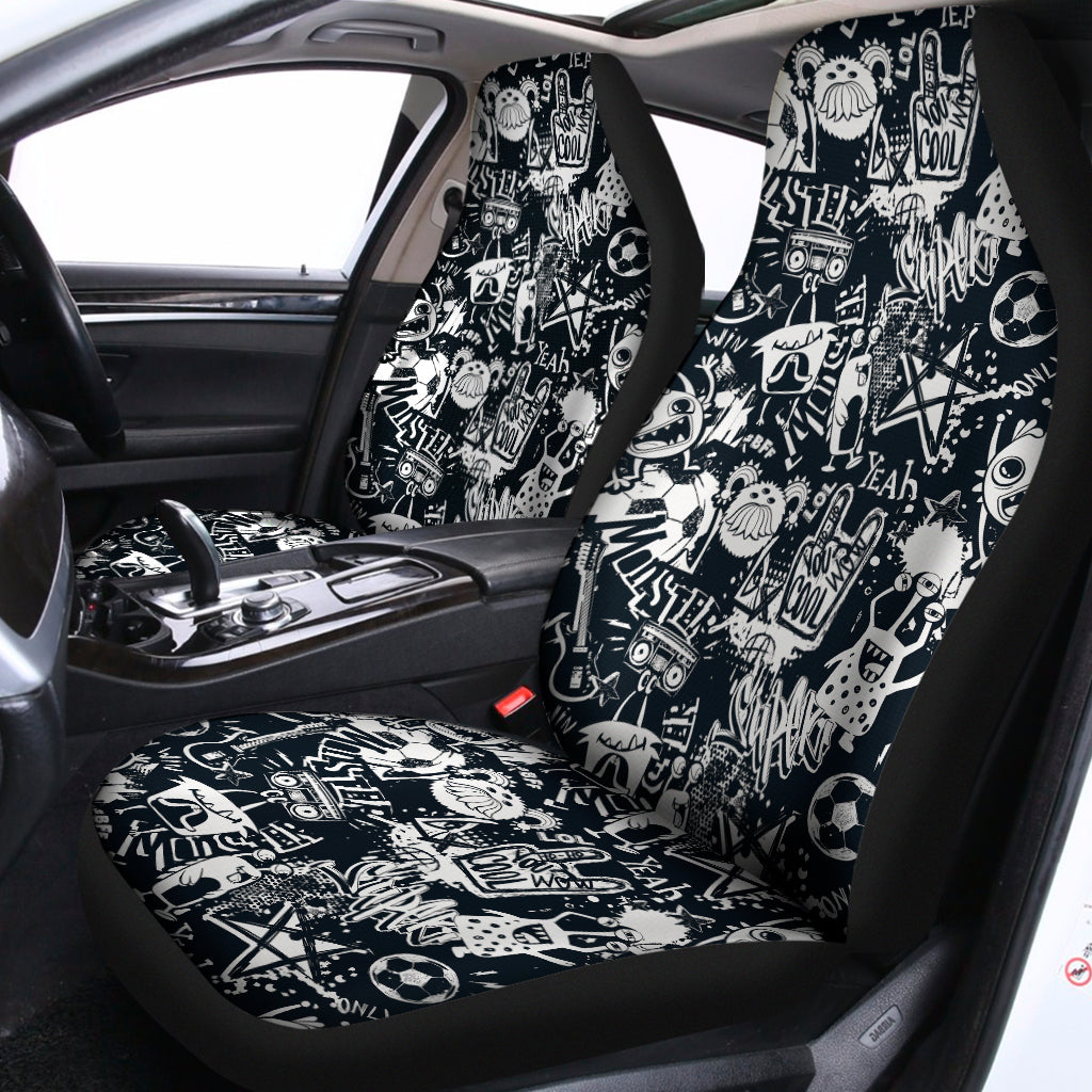 Graffiti Monster Characters Print Universal Fit Car Seat Covers