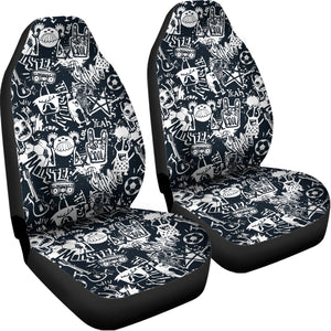 Graffiti Monster Characters Print Universal Fit Car Seat Covers