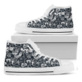 Graffiti Monster Characters Print White High Top Sneakers