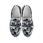 Graffiti Monster Characters Print White Slip On Shoes