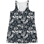 Graffiti Monster Characters Print Women's Racerback Tank Top