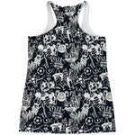 Graffiti Monster Characters Print Women's Racerback Tank Top