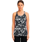 Graffiti Monster Characters Print Women's Racerback Tank Top