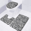 Graffiti Surfing Pattern Print 3 Piece Bath Mat Set