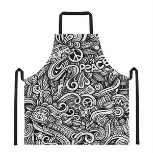 Graffiti Surfing Pattern Print Apron