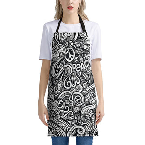 Graffiti Surfing Pattern Print Apron