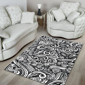 Graffiti Surfing Pattern Print Area Rug GearFrost