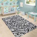 Graffiti Surfing Pattern Print Area Rug GearFrost