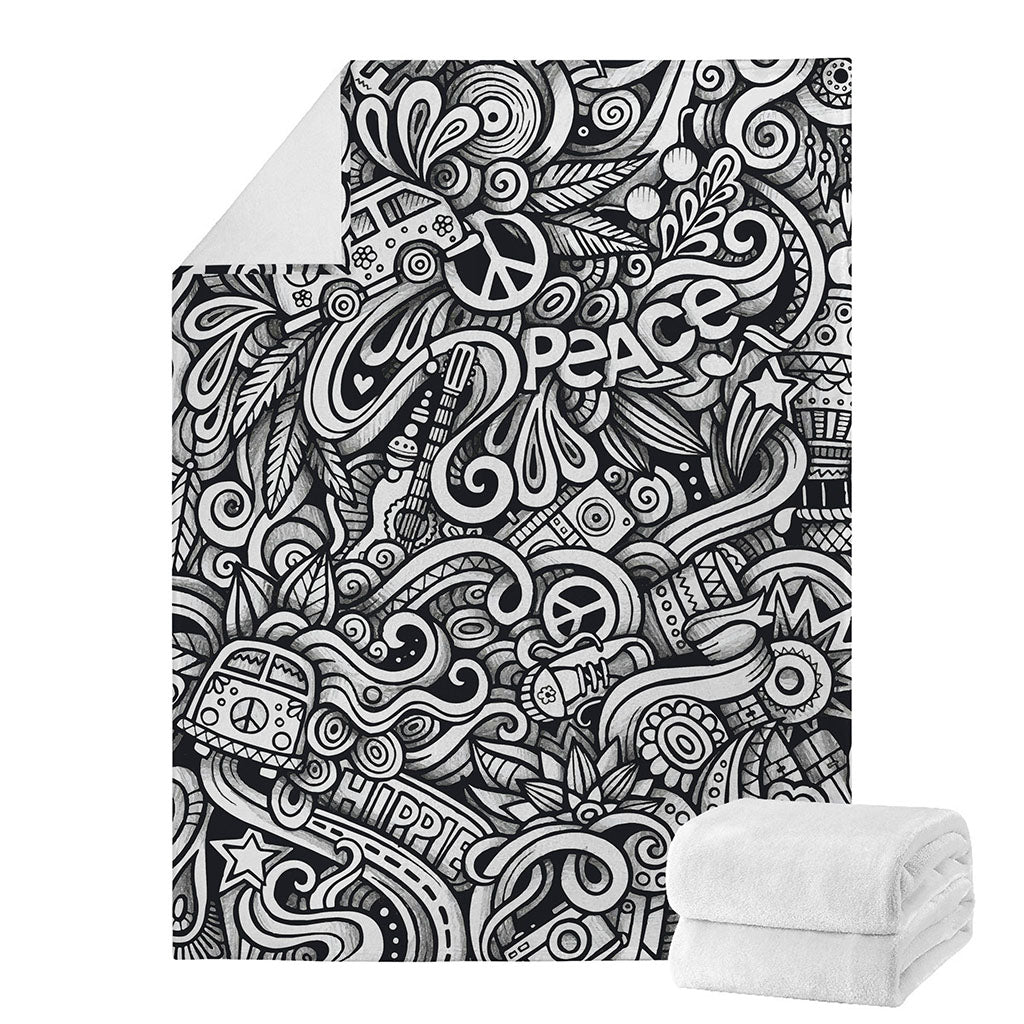 Graffiti Surfing Pattern Print Blanket