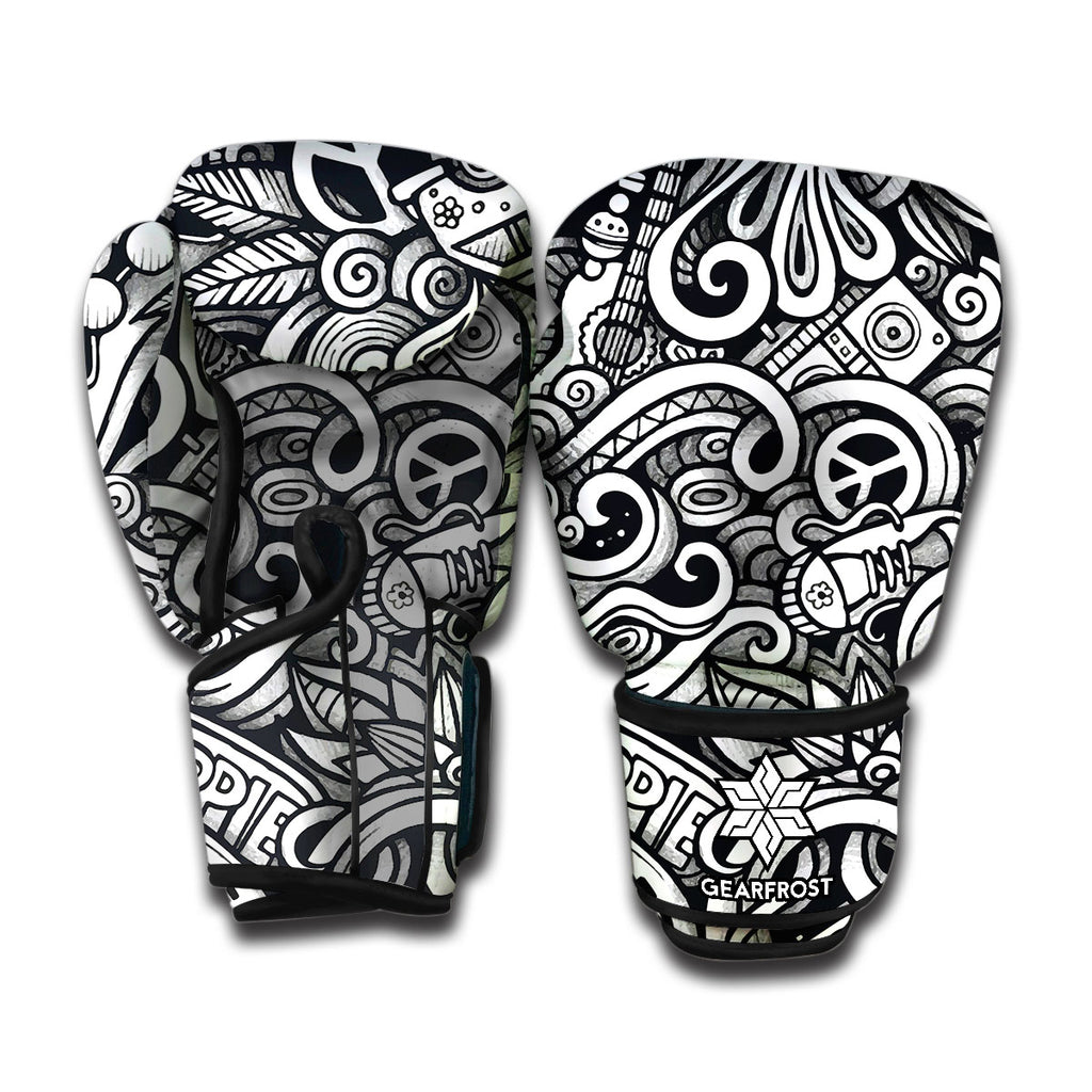 Graffiti Surfing Pattern Print Boxing Gloves