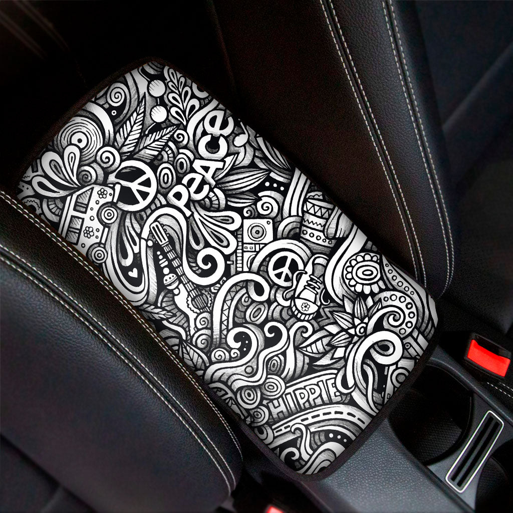 Graffiti Surfing Pattern Print Car Center Console Cover