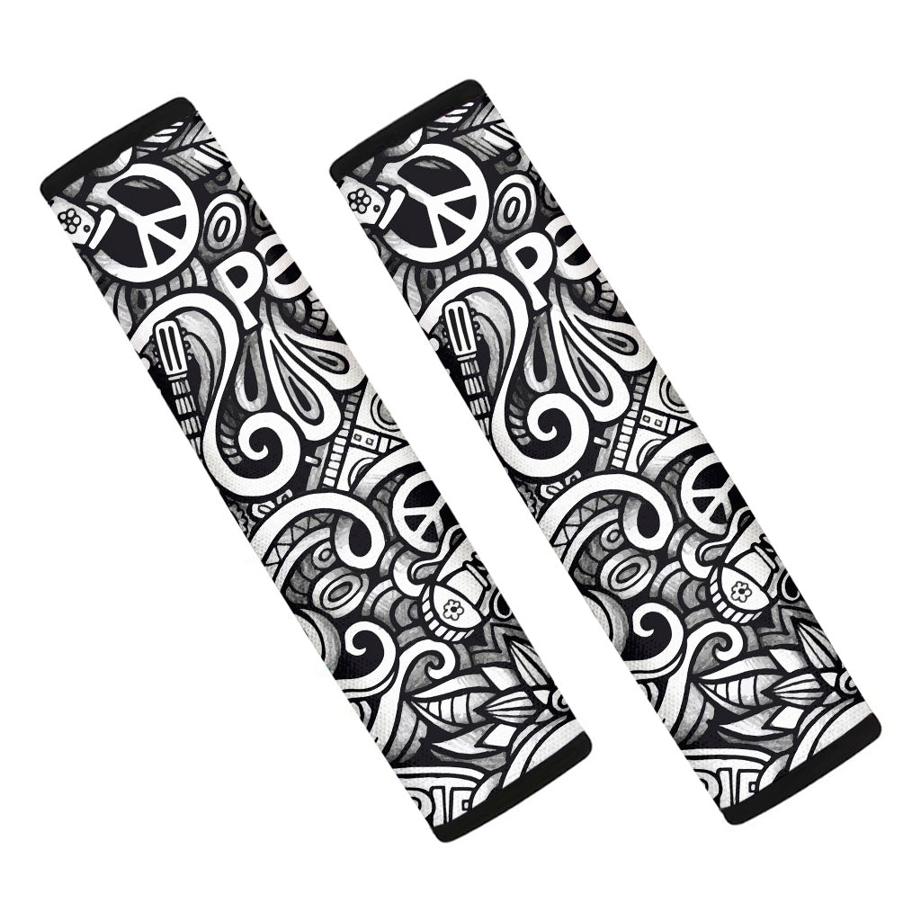 Graffiti Surfing Pattern Print Car Seat Belt Covers