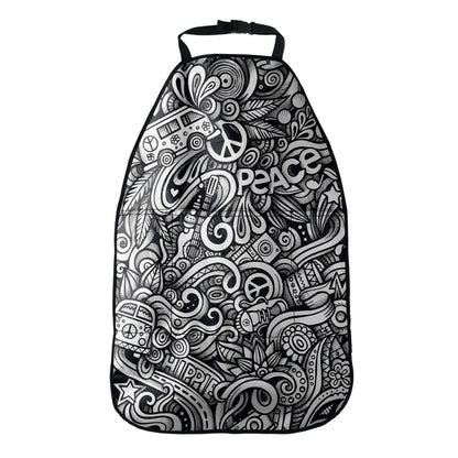Graffiti Surfing Pattern Print Car Seat Organizers
