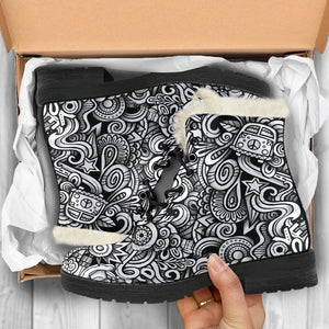 Graffiti Surfing Pattern Print Comfy Boots GearFrost