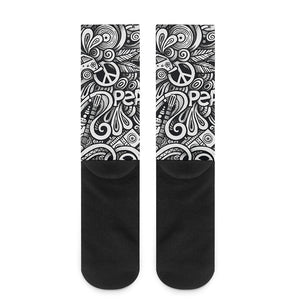 Graffiti Surfing Pattern Print Crew Socks