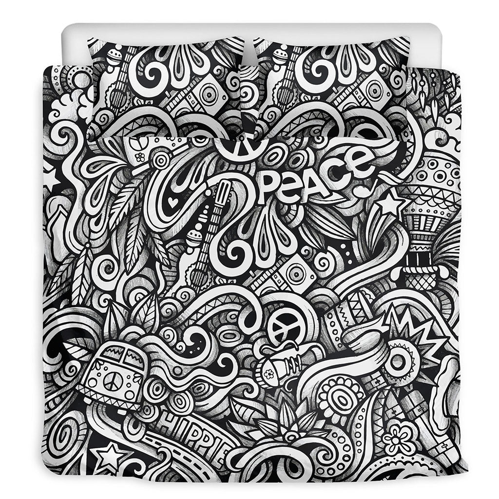 Graffiti Surfing Pattern Print Duvet Cover Bedding Set