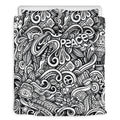 Graffiti Surfing Pattern Print Duvet Cover Bedding Set