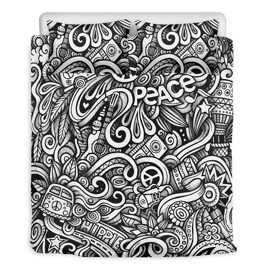 Graffiti Surfing Pattern Print Duvet Cover Bedding Set