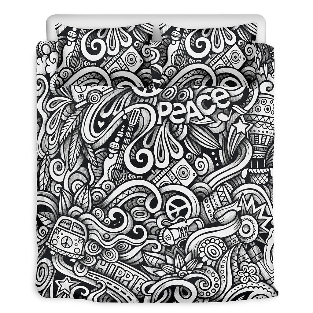 Graffiti Surfing Pattern Print Duvet Cover Bedding Set